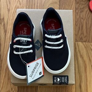 Toddler Navy Sperry Sneakers with White Accents